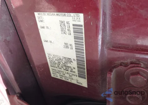 2012 Nissan Altima 2.5 S from USA, damaged, VIN 1N4AL2AP3CC187309
